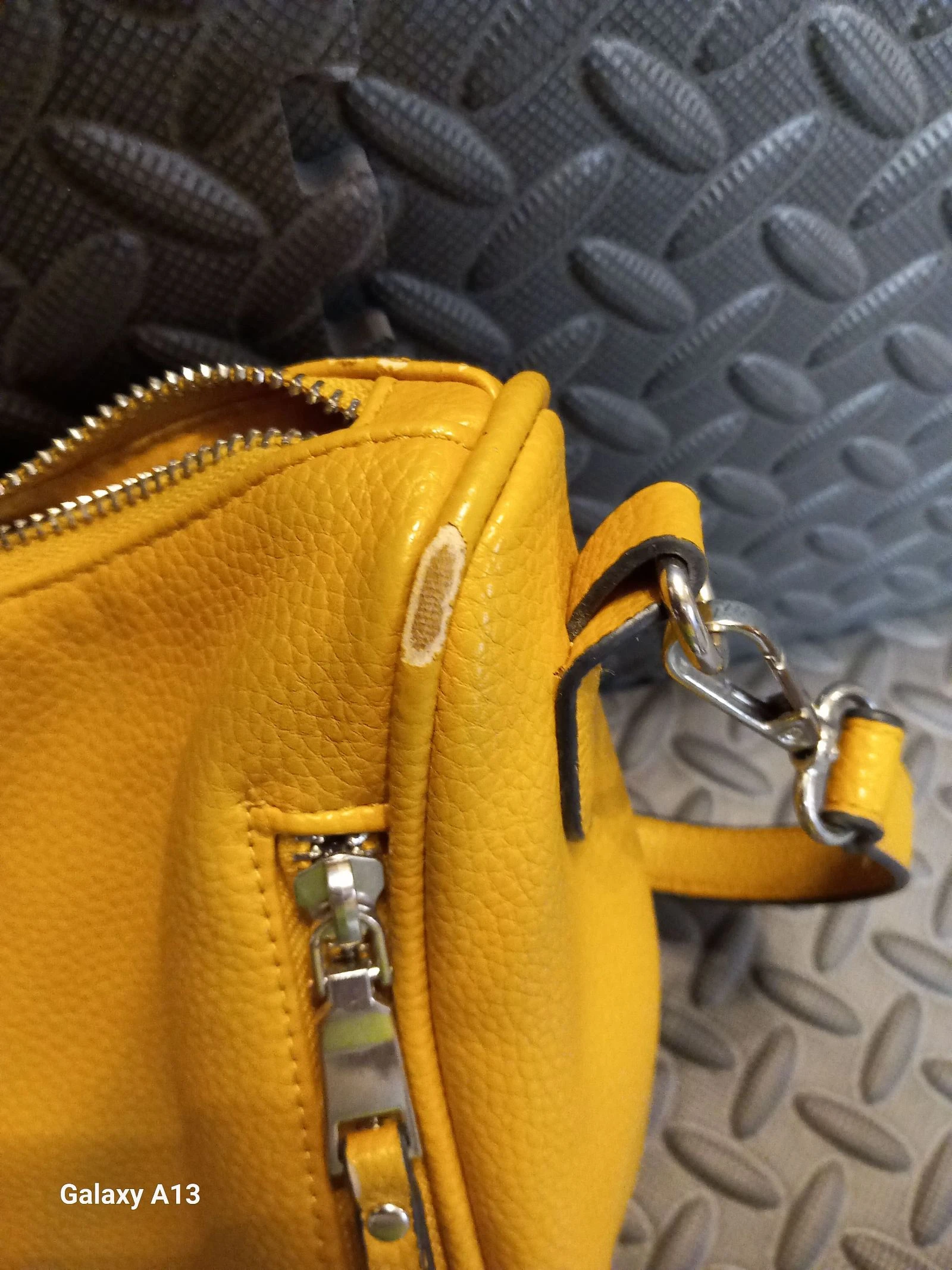 Schouder tas / Hobo schoudertas met meerdere zakken – Mosterdgeel (Lederachtige stijl) – photo 8